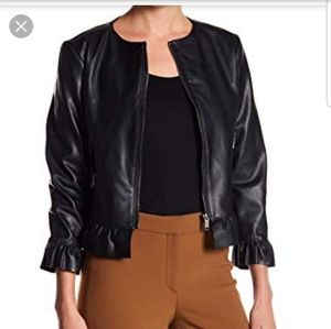 Catherine Malandrino Cropped Faux Leather Jacket